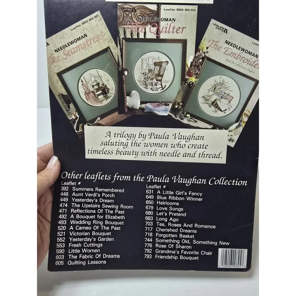 Vintage 1989 Needlewoman The Seamstress Cross Stitch Patterns Leisure Arts 825